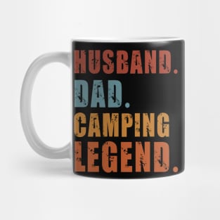 Husband Dad Camping Legend Vintage Funny Camper Father's Day Mug